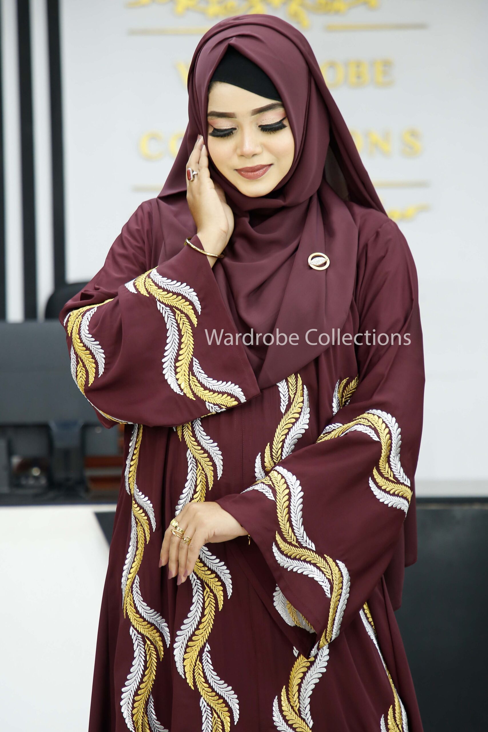 Premium borkha with Exclusive Embroidery AK - Image 3